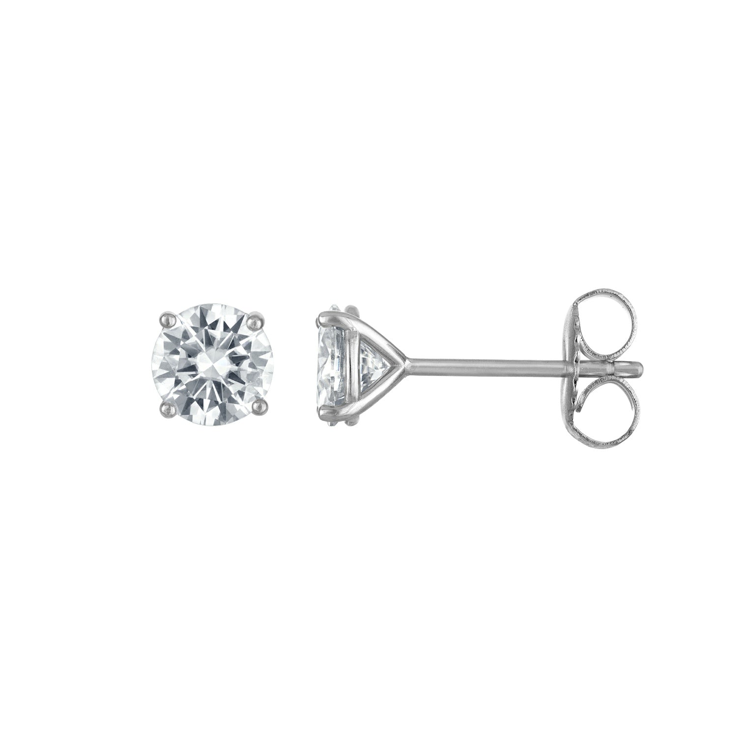 Stud Earrings | Moissanite | Round Martini