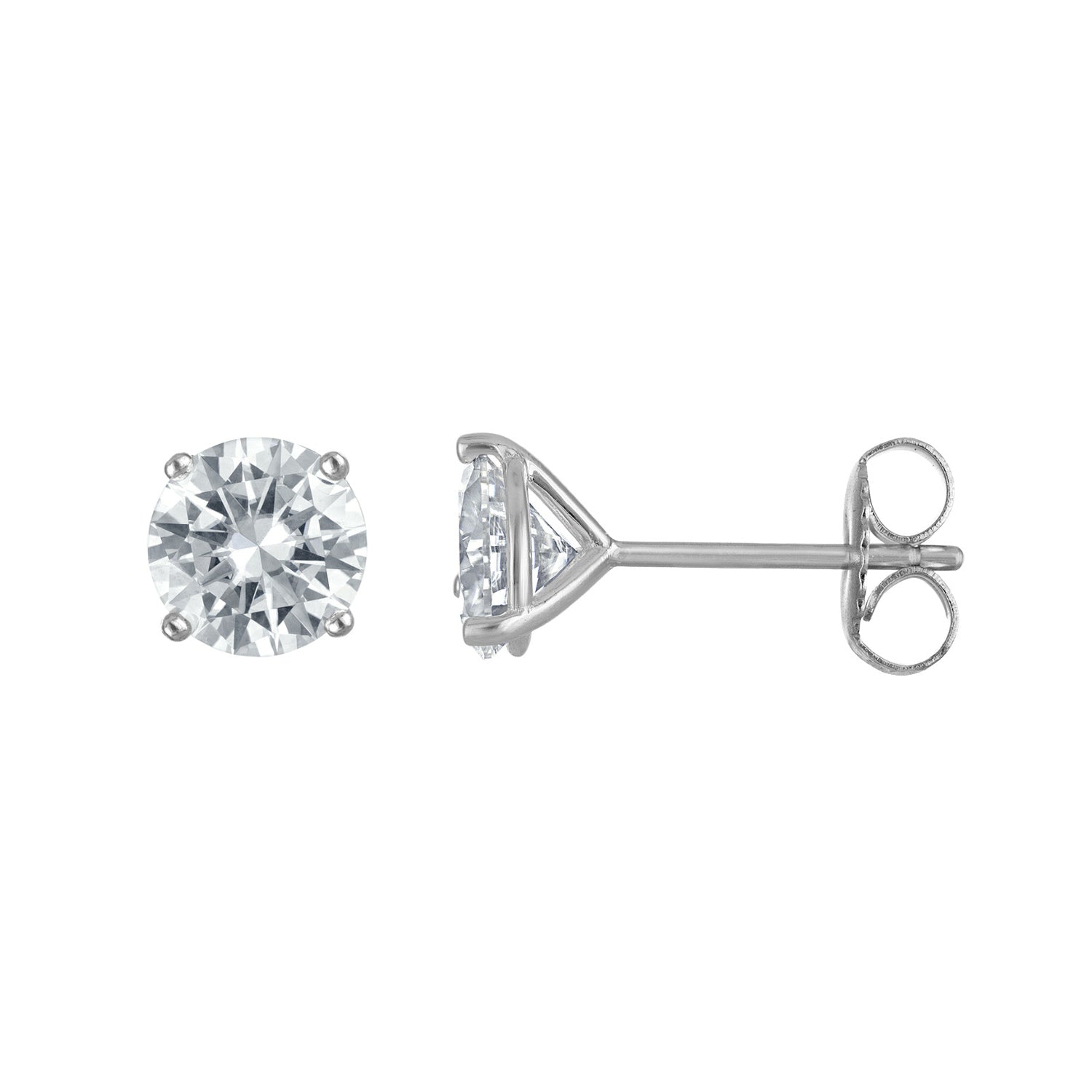 Stud Earrings | Moissanite | Round Martini