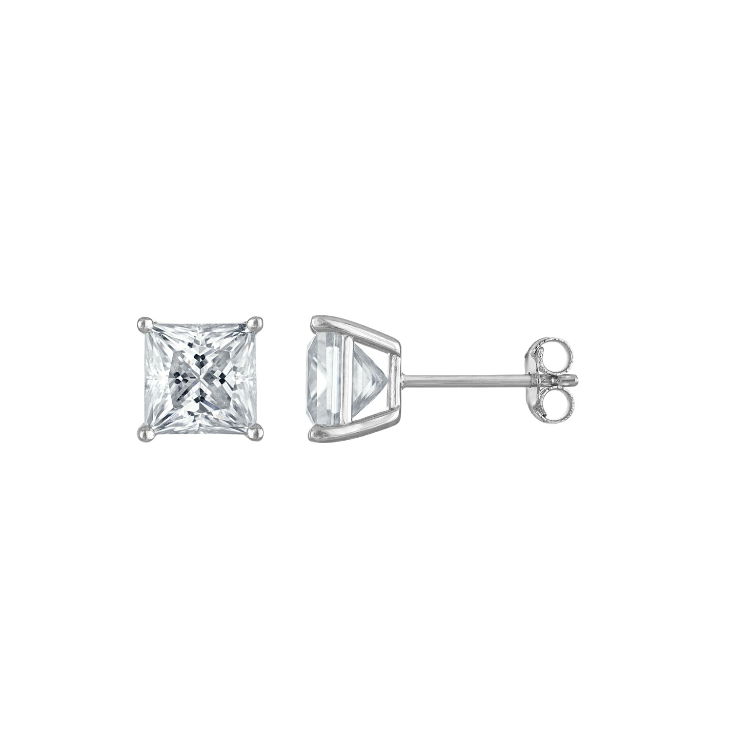 Stud Earrings | Moissanite | Princess-Cut