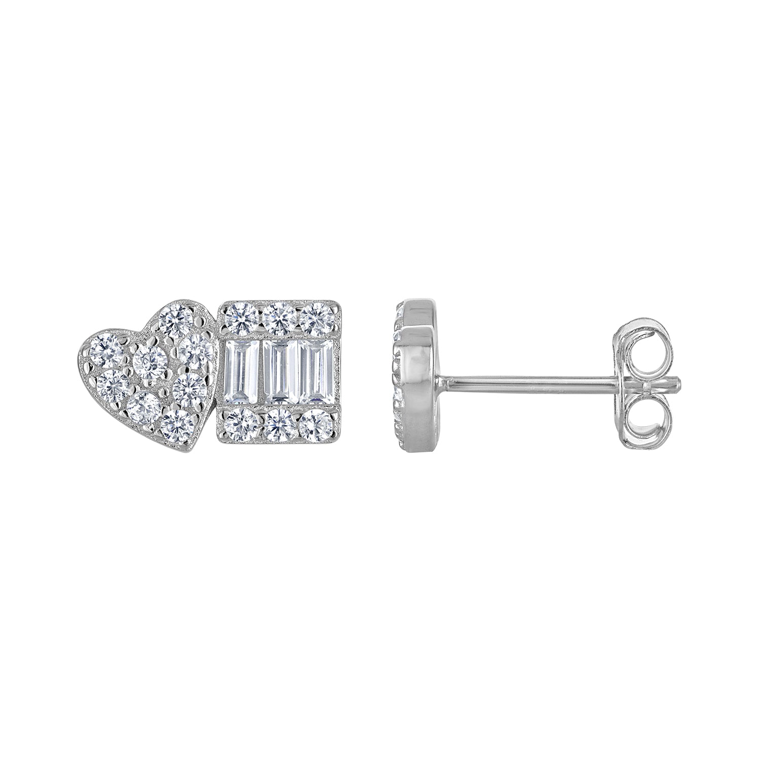 Heart and Rectangle Earrings