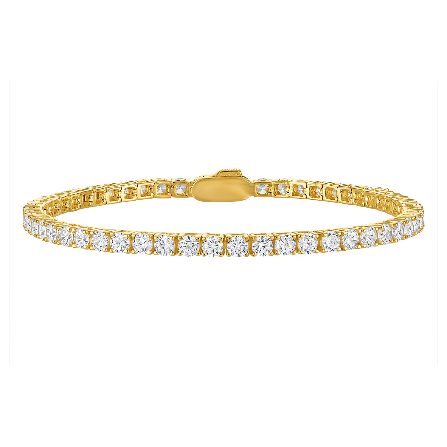 Gold Round Tennis Bracelet