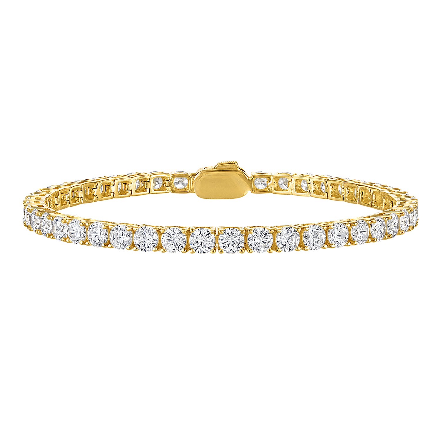 Gold Round Tennis Bracelet