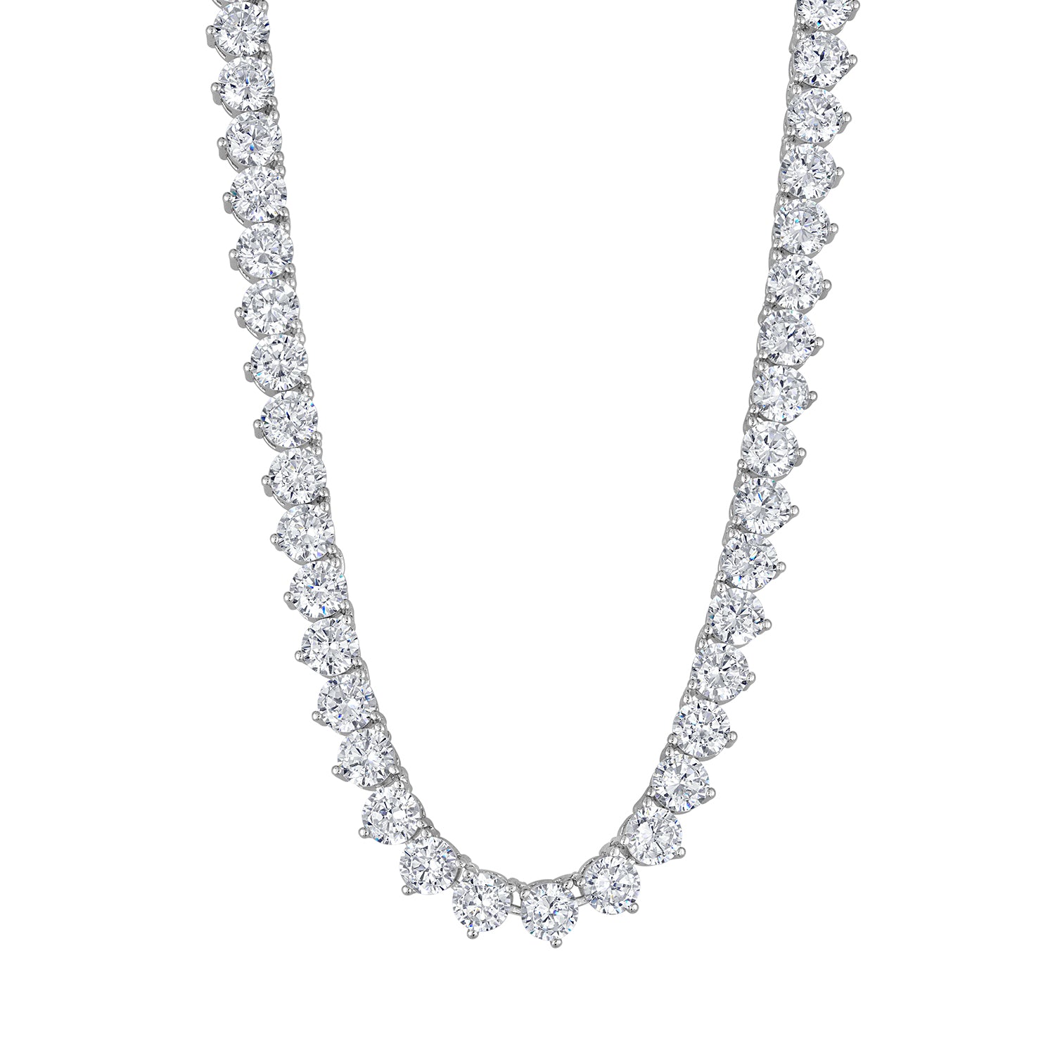 Tennis Necklaces | Cubic Zirconia | 3-Prong Round