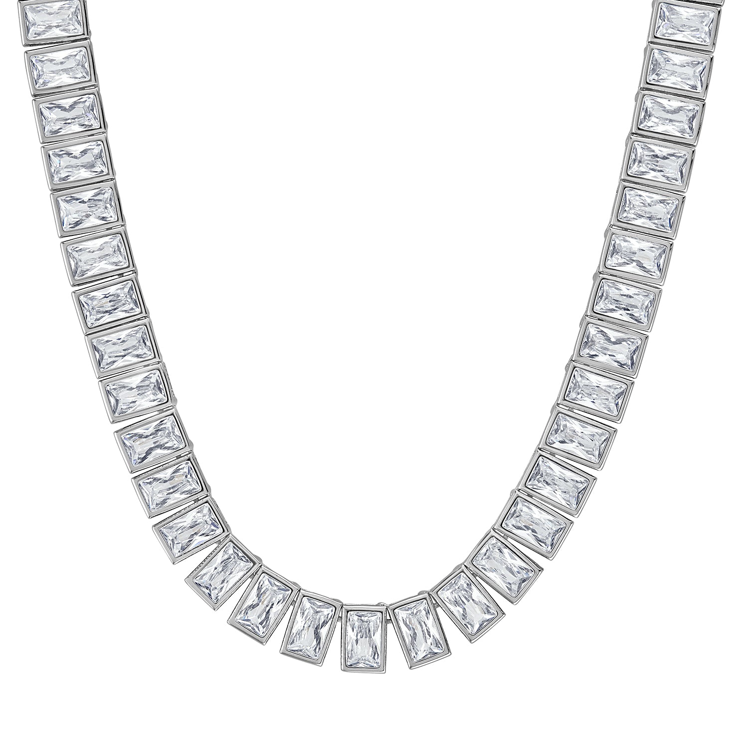 Tennis Necklaces | Cubic Zirconia | Bezel-set Emerald