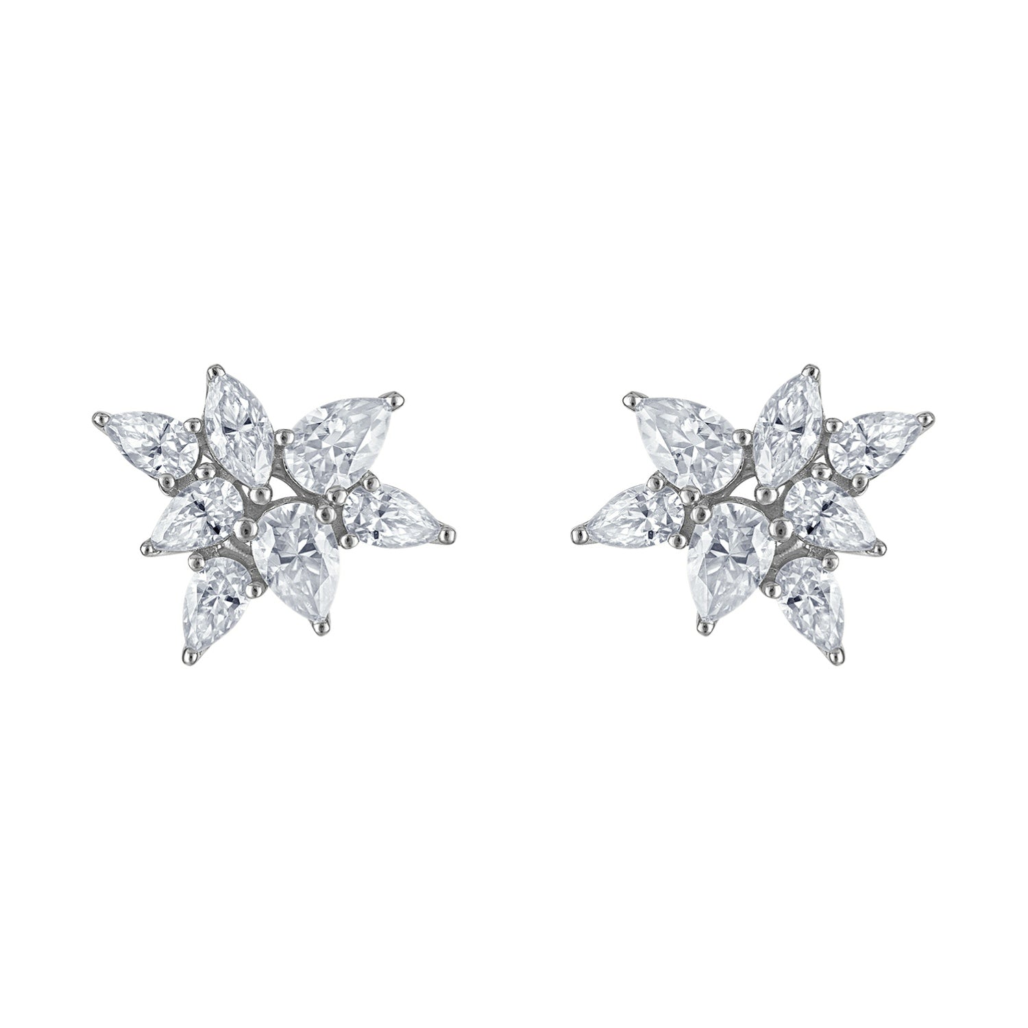 Small Moissanite Cluster Earrings