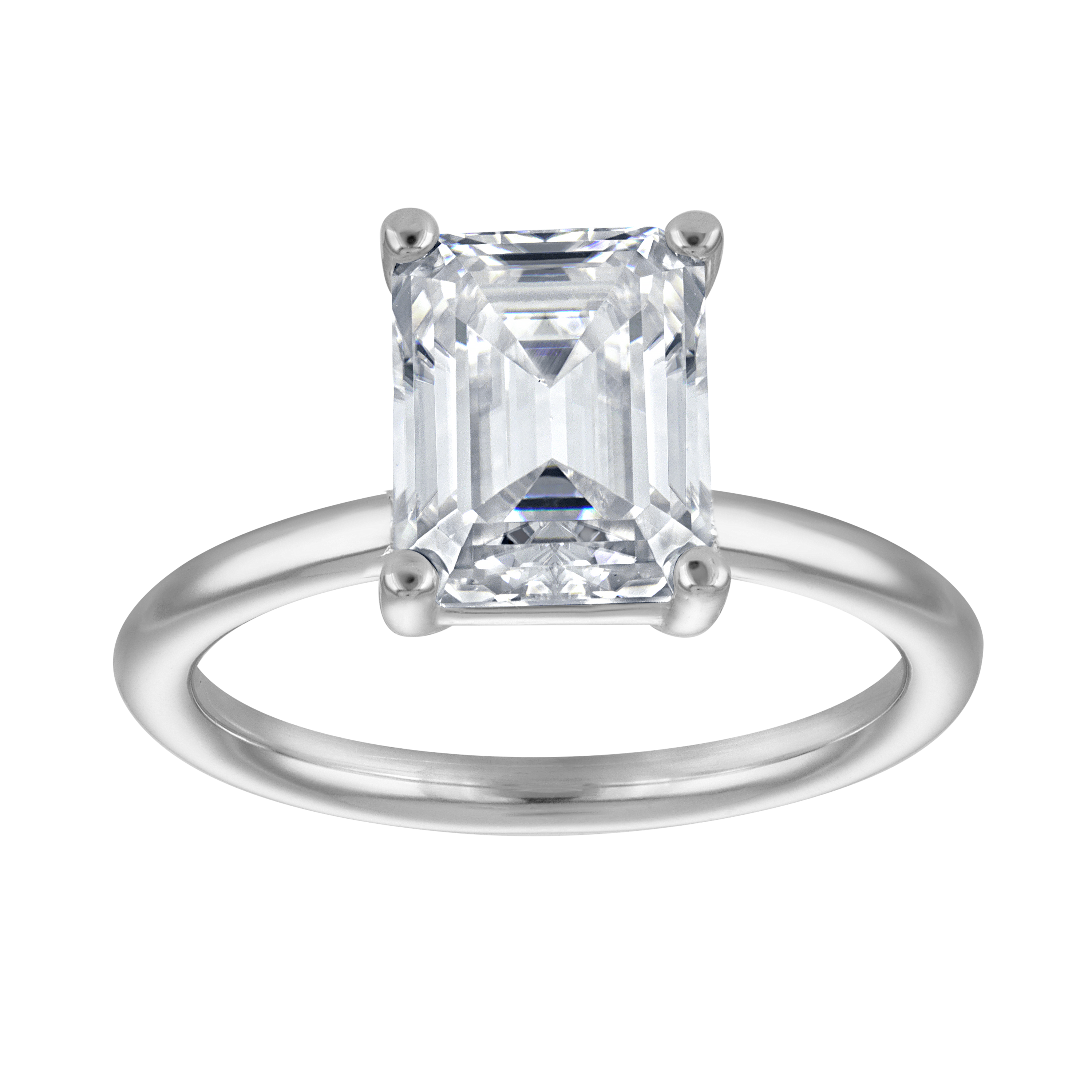 2ct. Emerald Moissanite Travel Engagement Ring