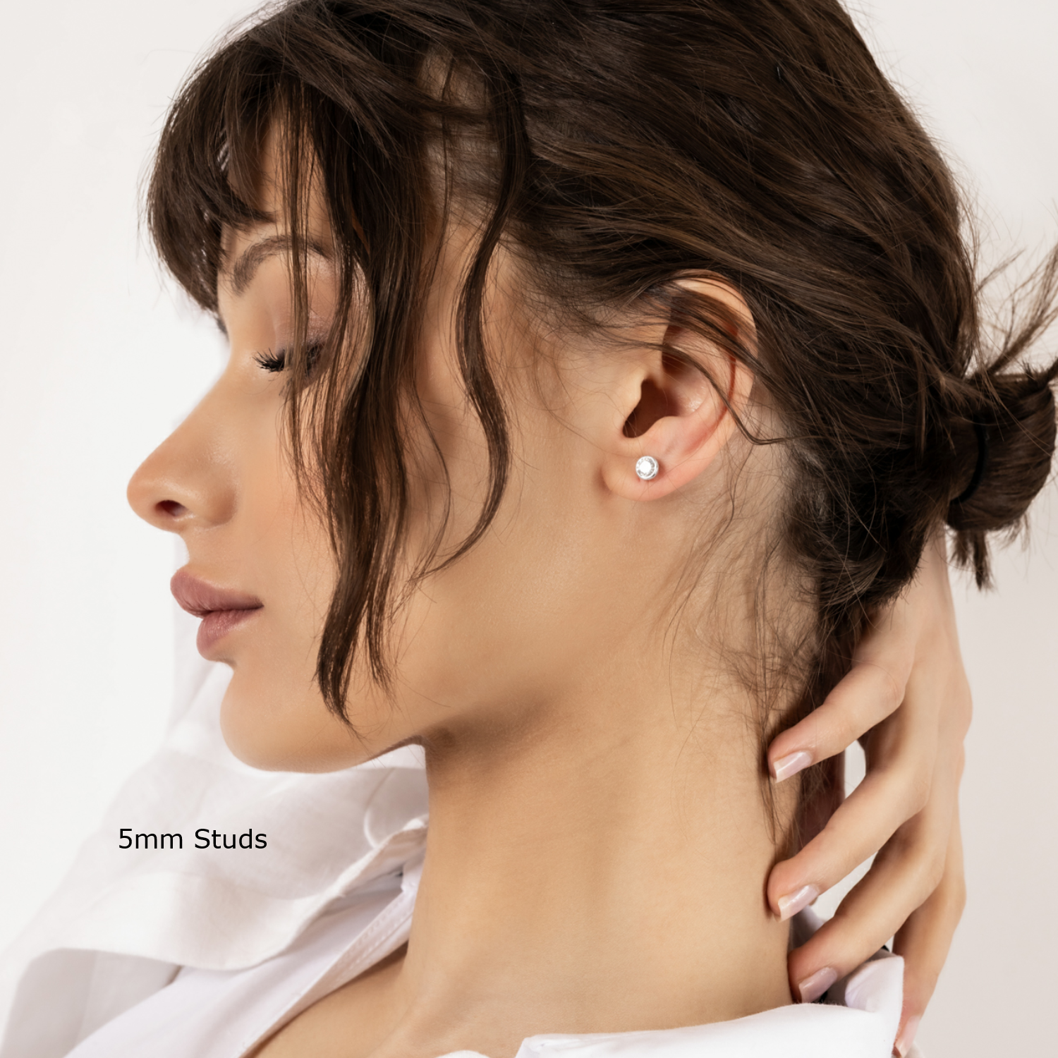 Bezel-Set Round Moissanite Stud Earrings