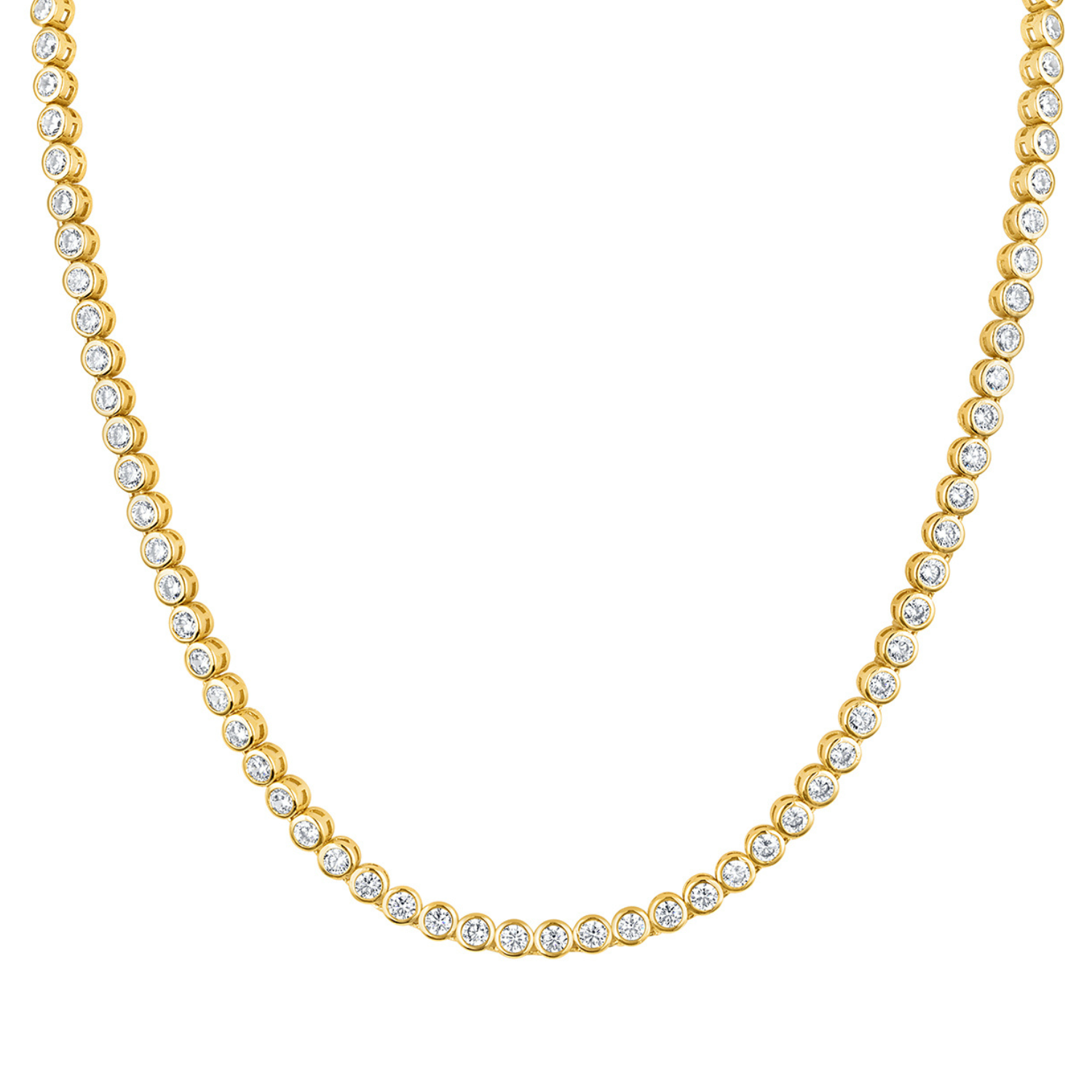 Tennis Necklaces | Cubic Zirconia | Bezel-set Round