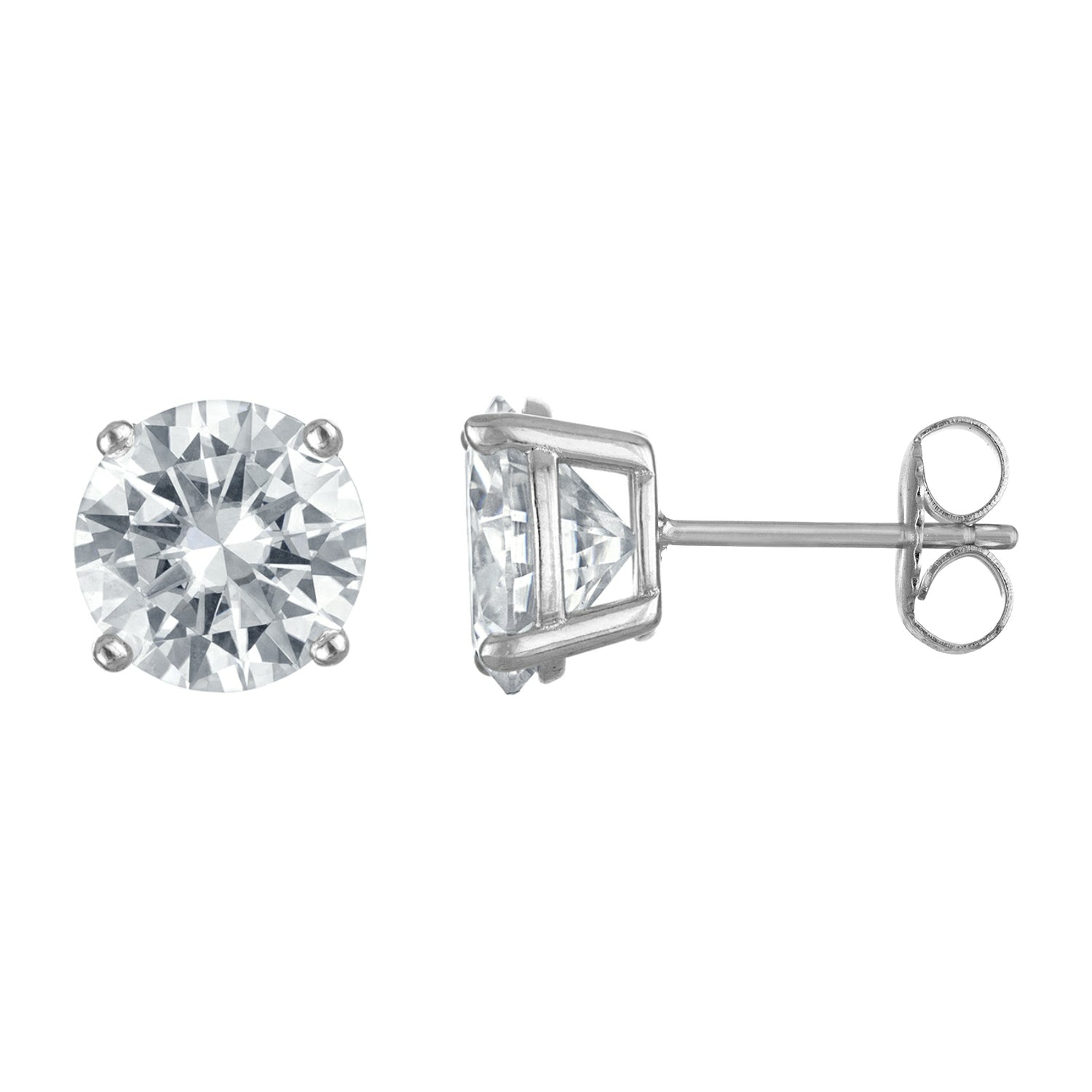 Classic Moissanite Stud Earrings (Basket Setting)
