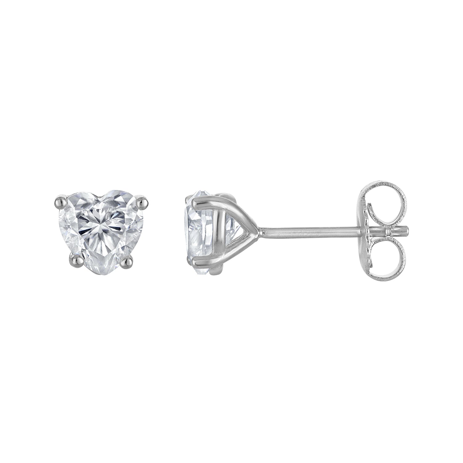 Classic Moissanite Heart Stud Earrings
