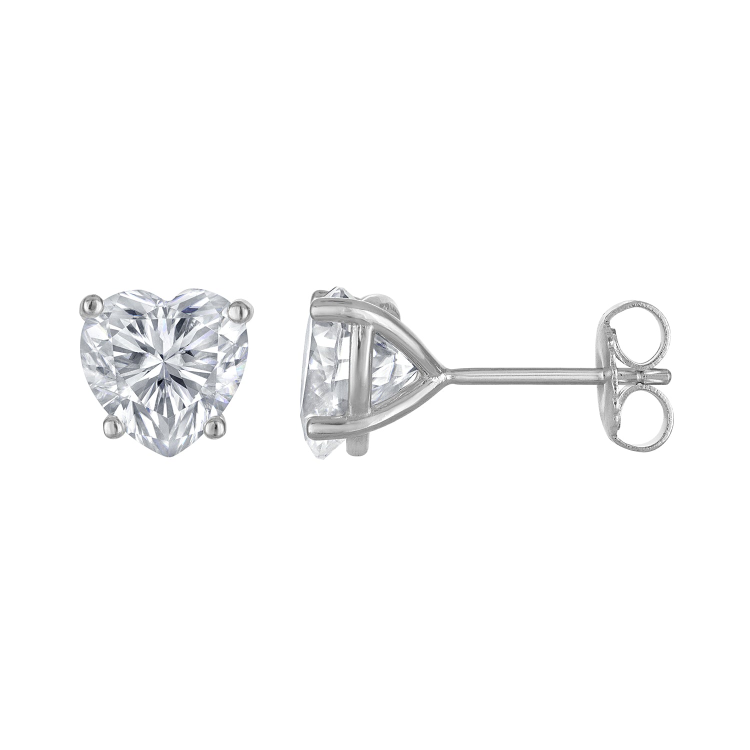 Classic Moissanite Heart Stud Earrings