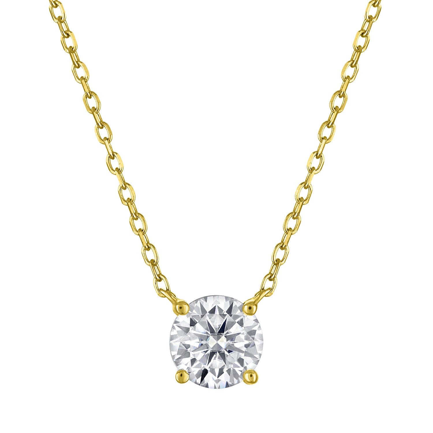 1 Carat Moissanite Round Necklace