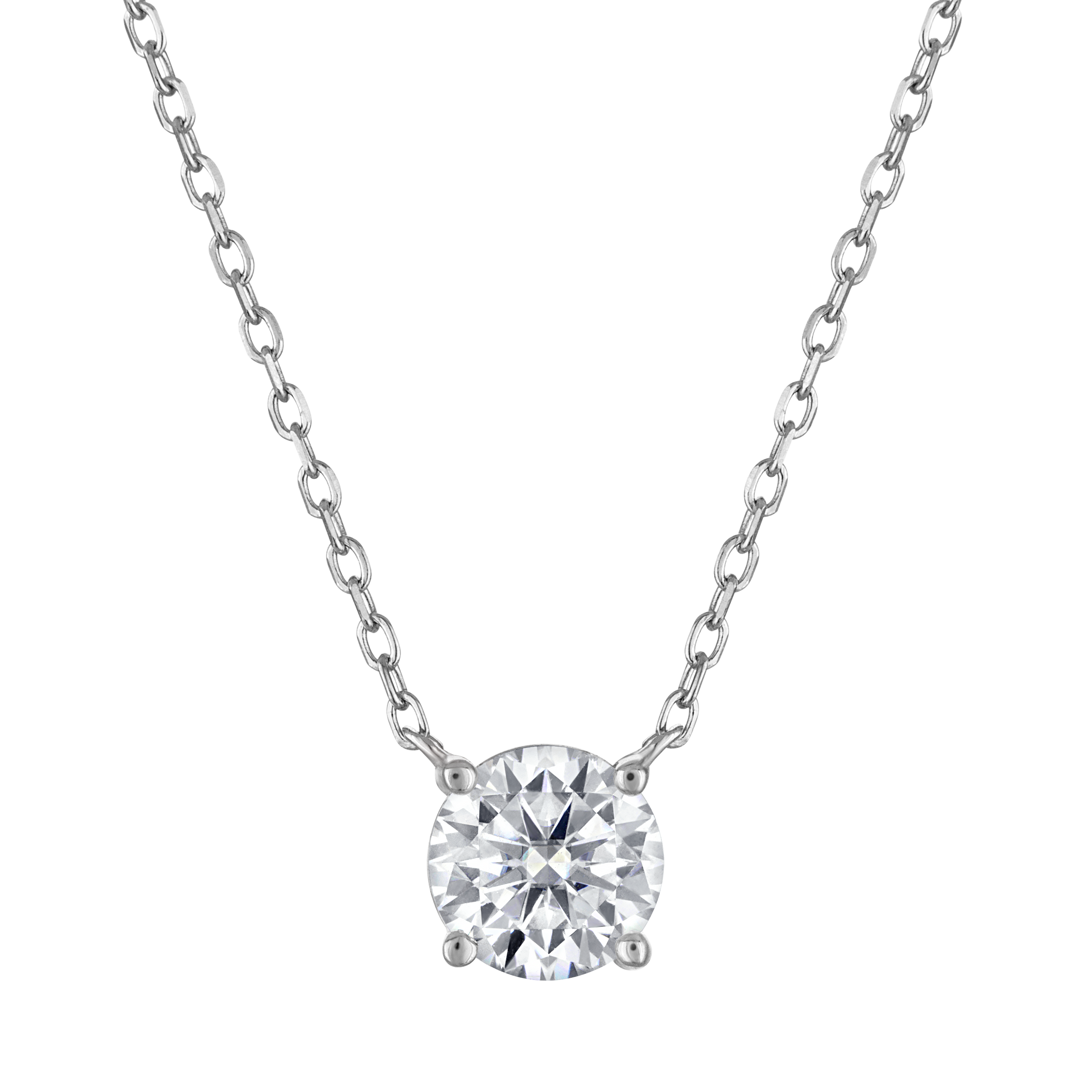 1 Carat Moissanite Round Necklace