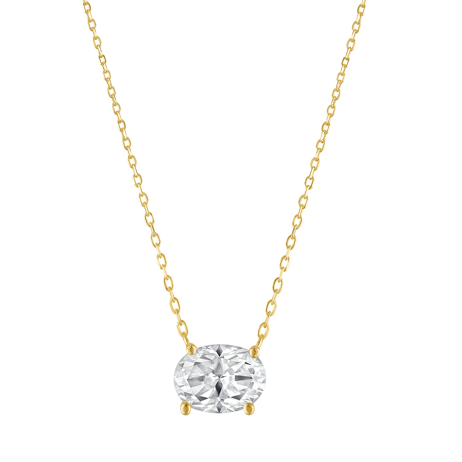 2.5  Carat Moissanite Sidways Oval Necklace