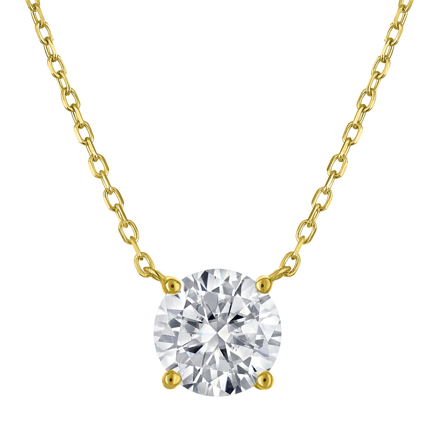 Pendant Necklaces | Moissanite | 2 ct Round