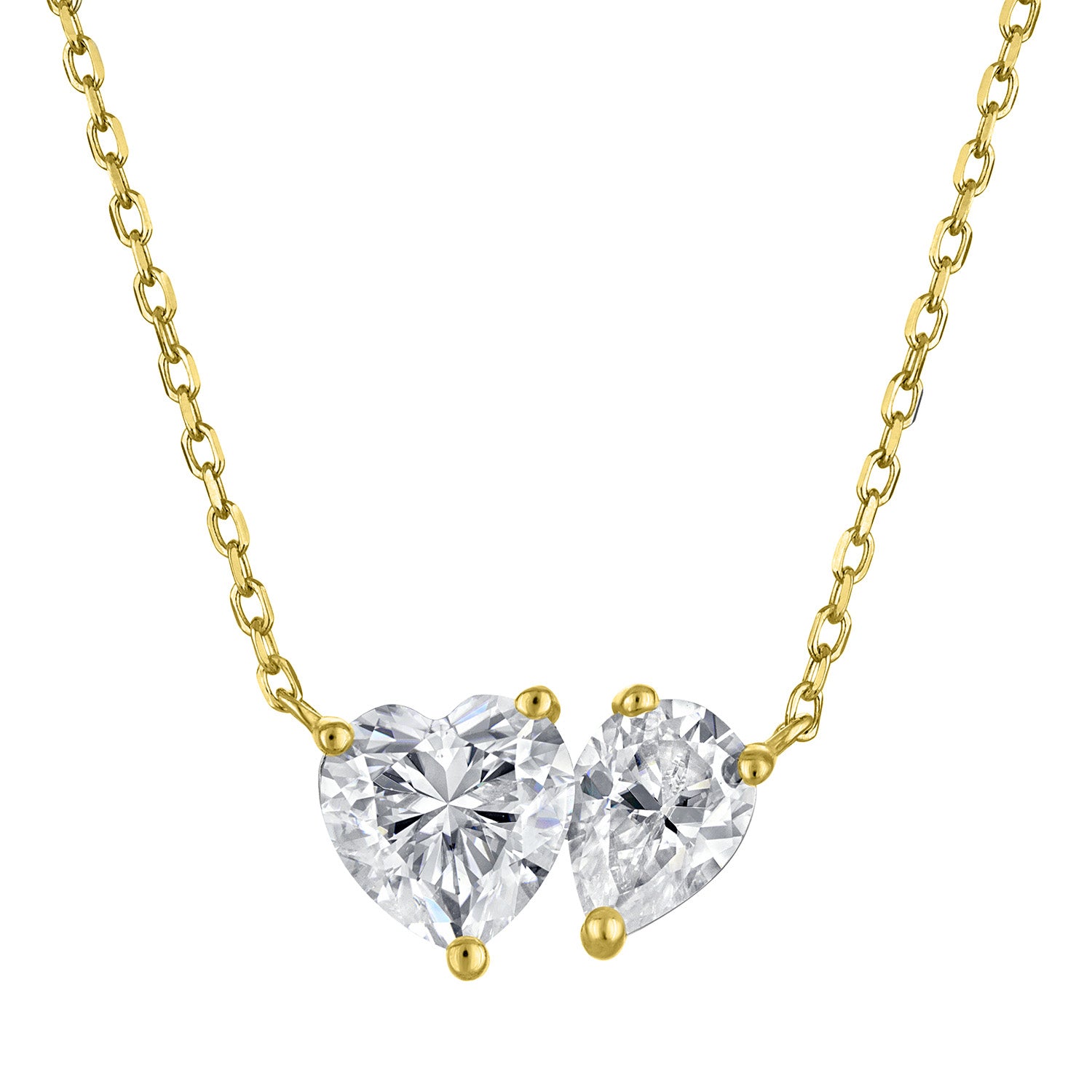 Heart and Pear Moissanite Necklace