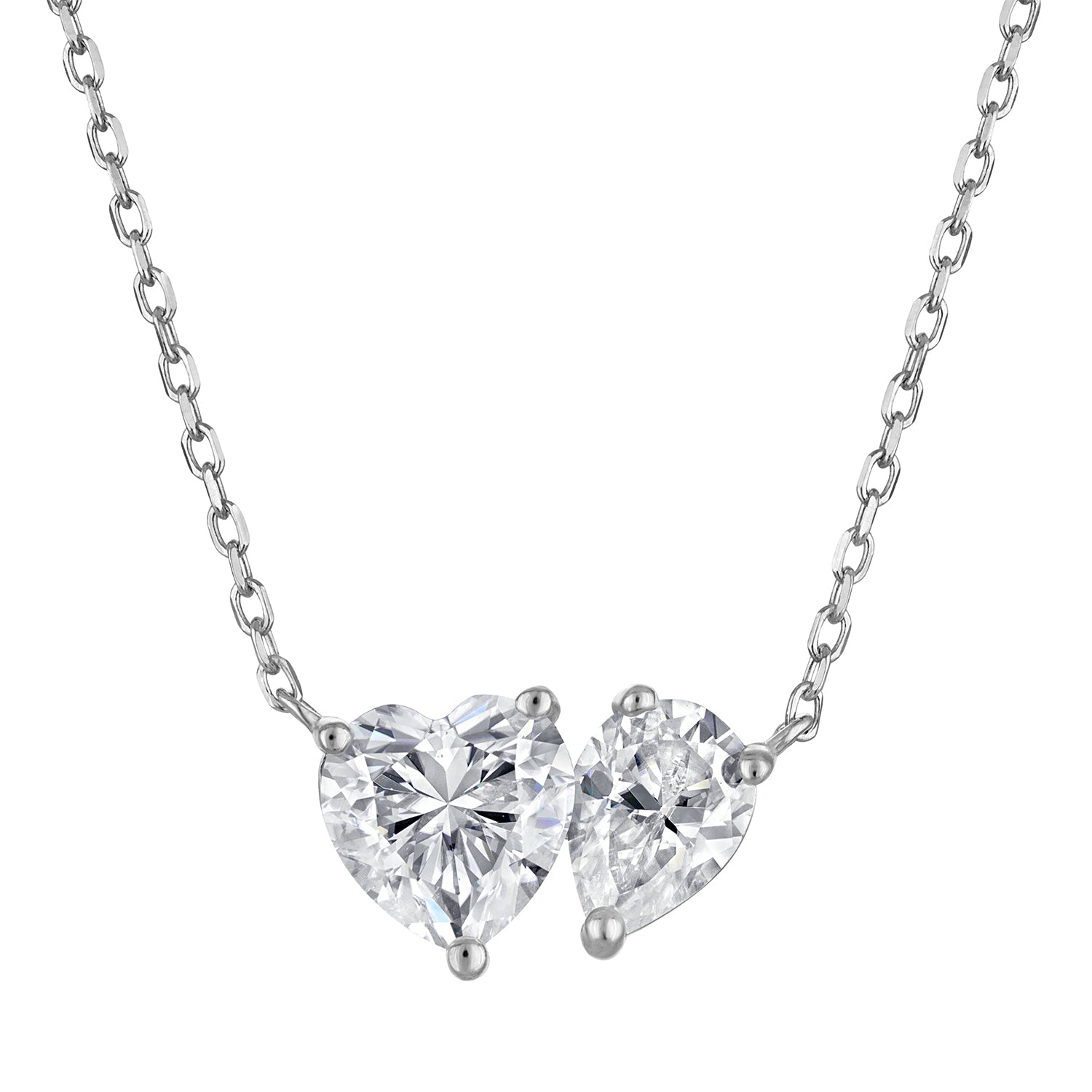Pendant Necklace | Lab-Grown Diamond | Heart & Pear
