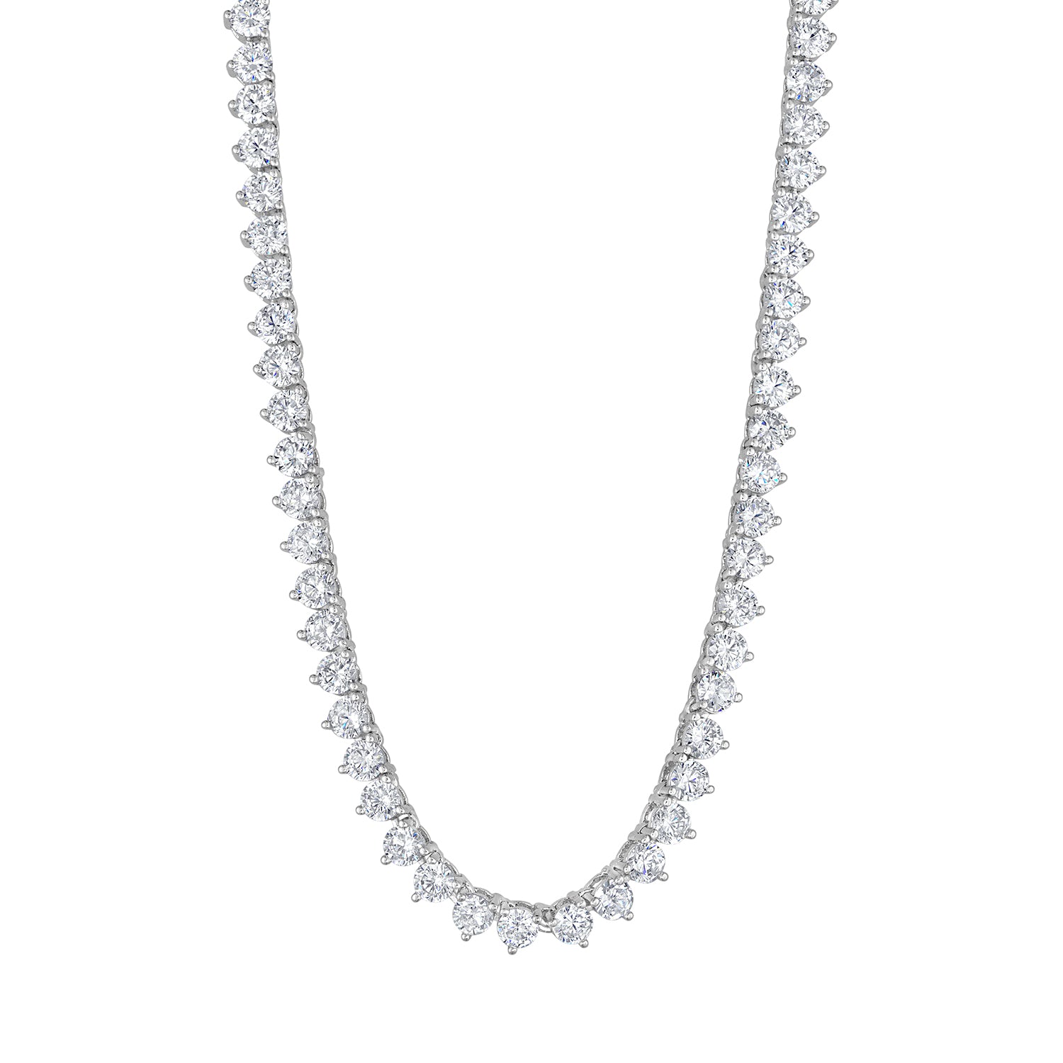 Tennis Necklaces | Cubic Zirconia | 3-Prong Round