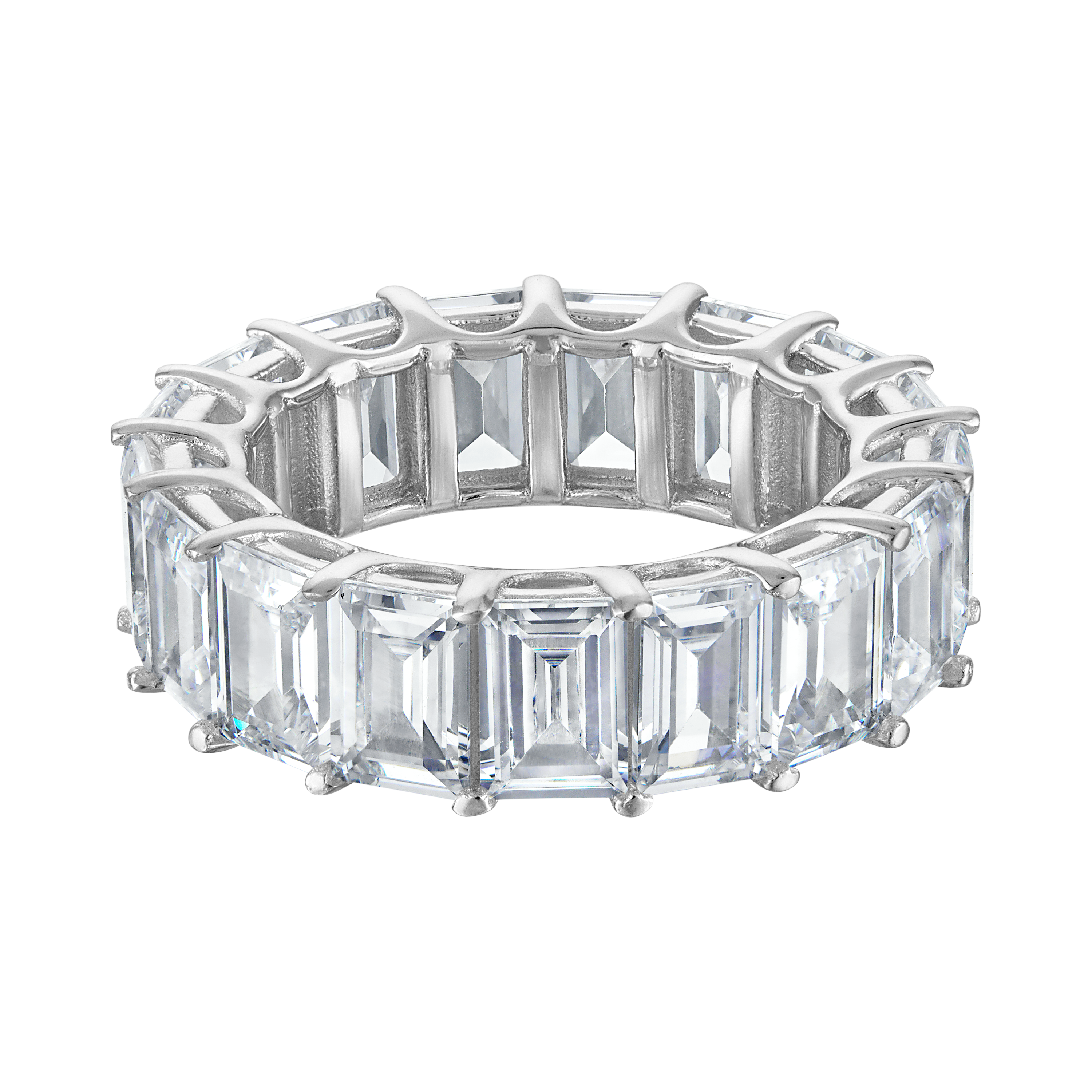 Emerald Eternity Band Ring, CZ