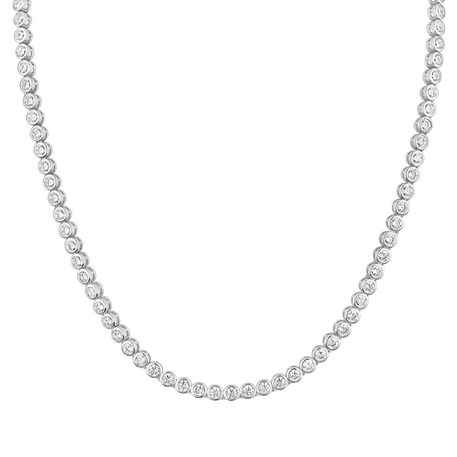 Tennis Necklaces | Cubic Zirconia | Bezel-set Round