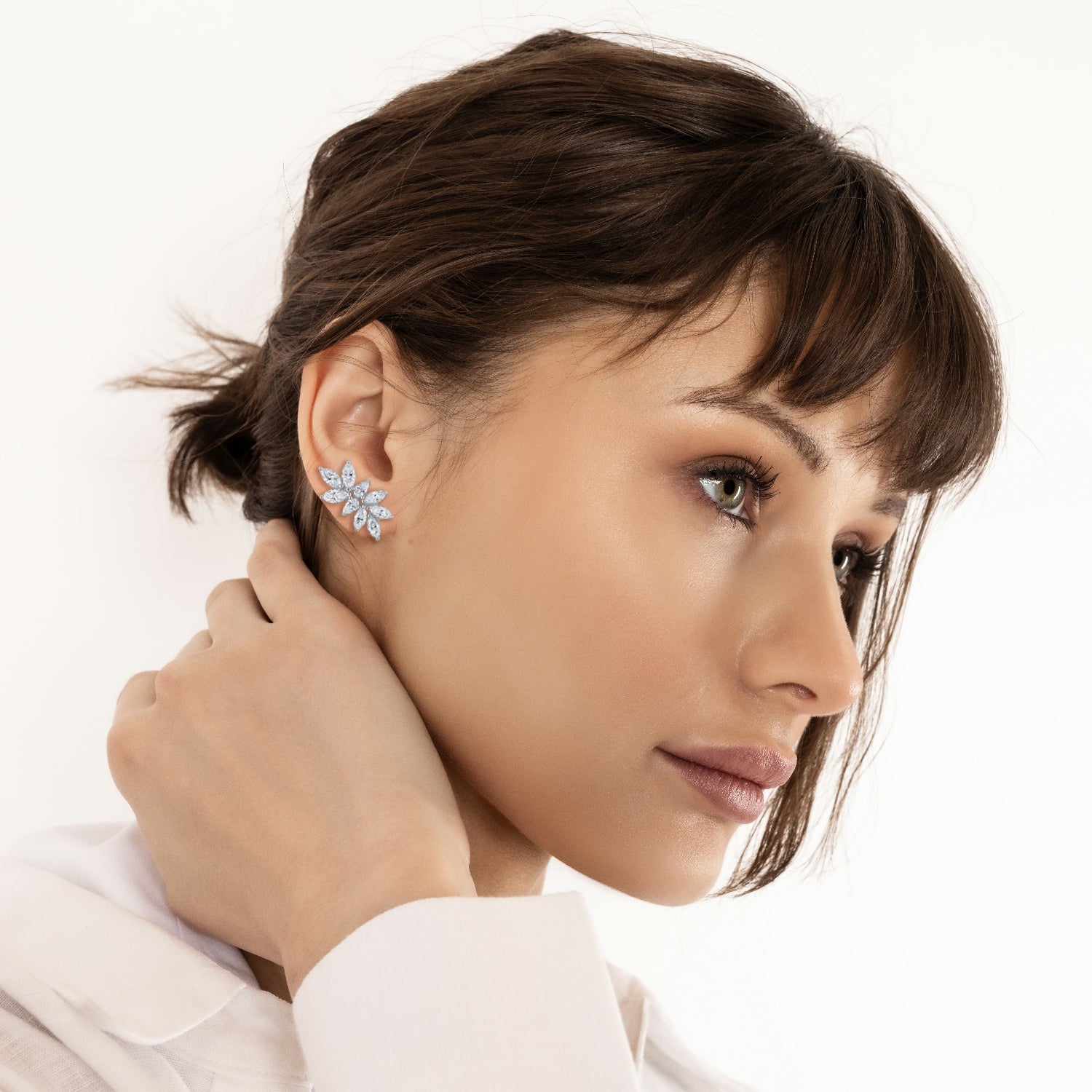 Larger Moissanite Cluster Earrings