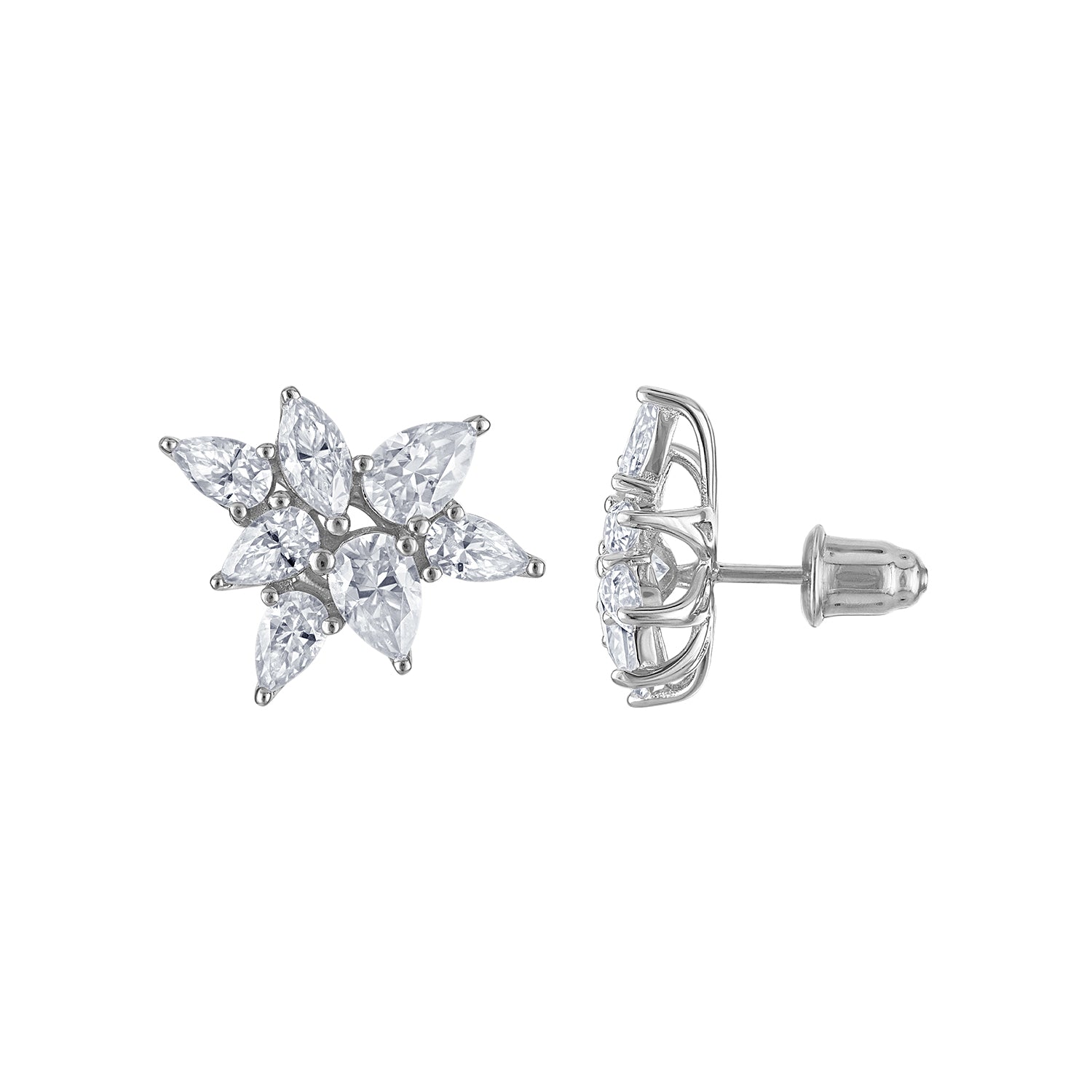 Small Moissanite Cluster Earrings