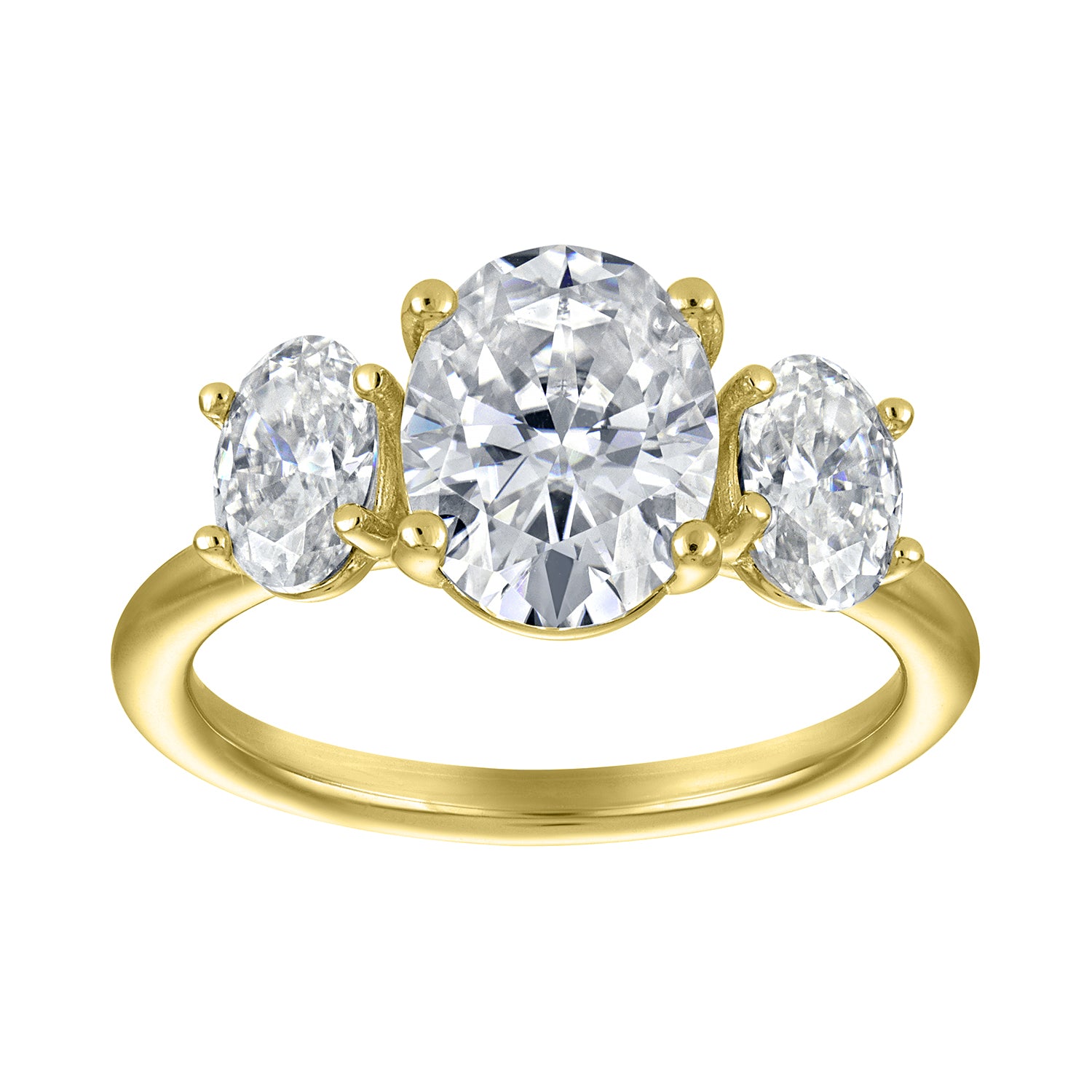 Rings | Moissanite | 3 Stone Oval