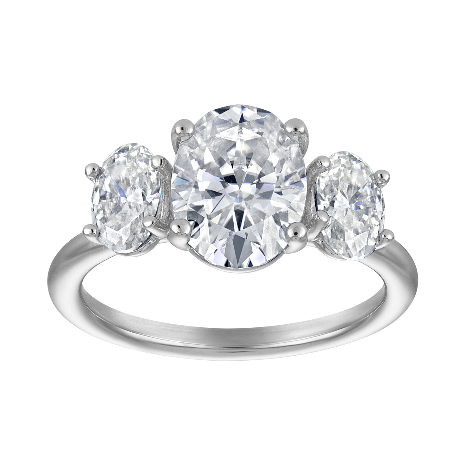 Rings | Moissanite | 3 Stone Oval