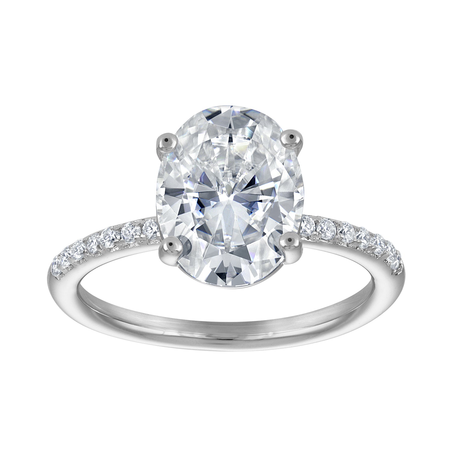 Rings | Moissanite | 2.5 ct Oval Solitaire, Pave