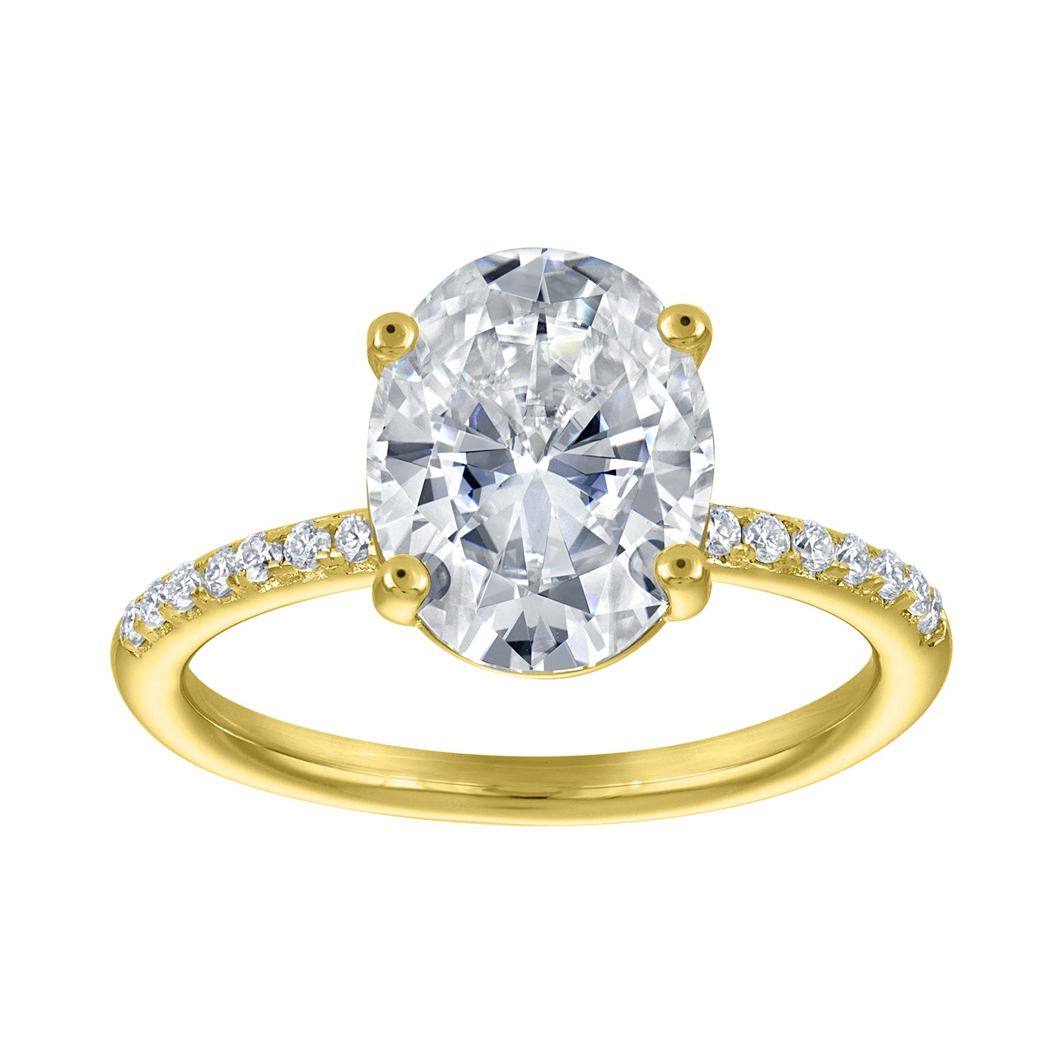 Rings | Moissanite | 2.5 ct Oval Solitaire, Pave