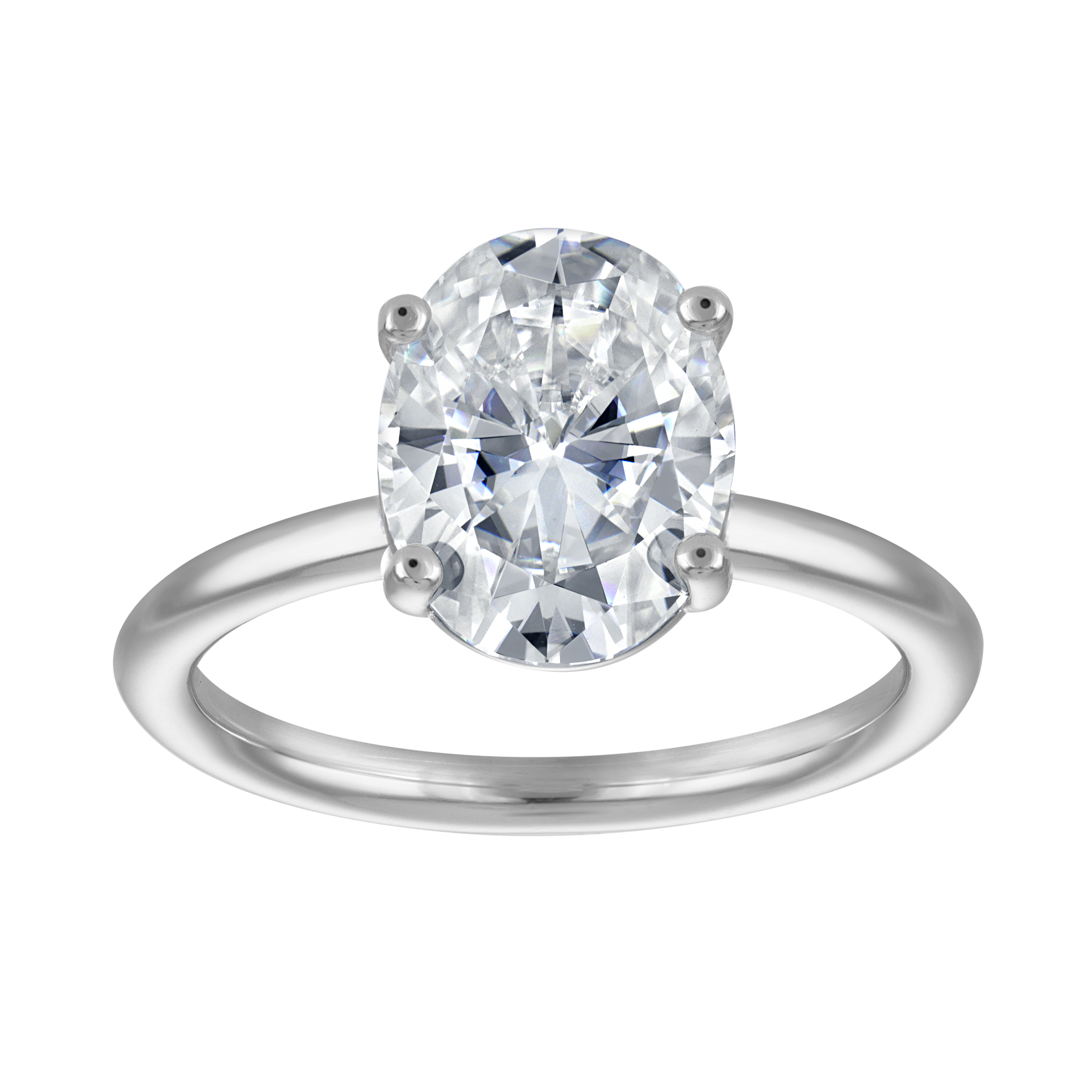 Rings | Moissanite | 2.5 ct Oval Solitaire, Plain
