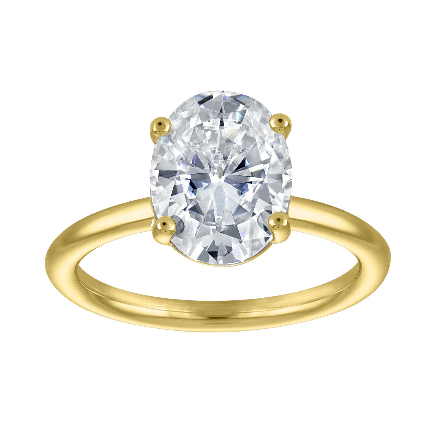 Rings | Moissanite | 2.5 ct Oval Solitaire, Plain