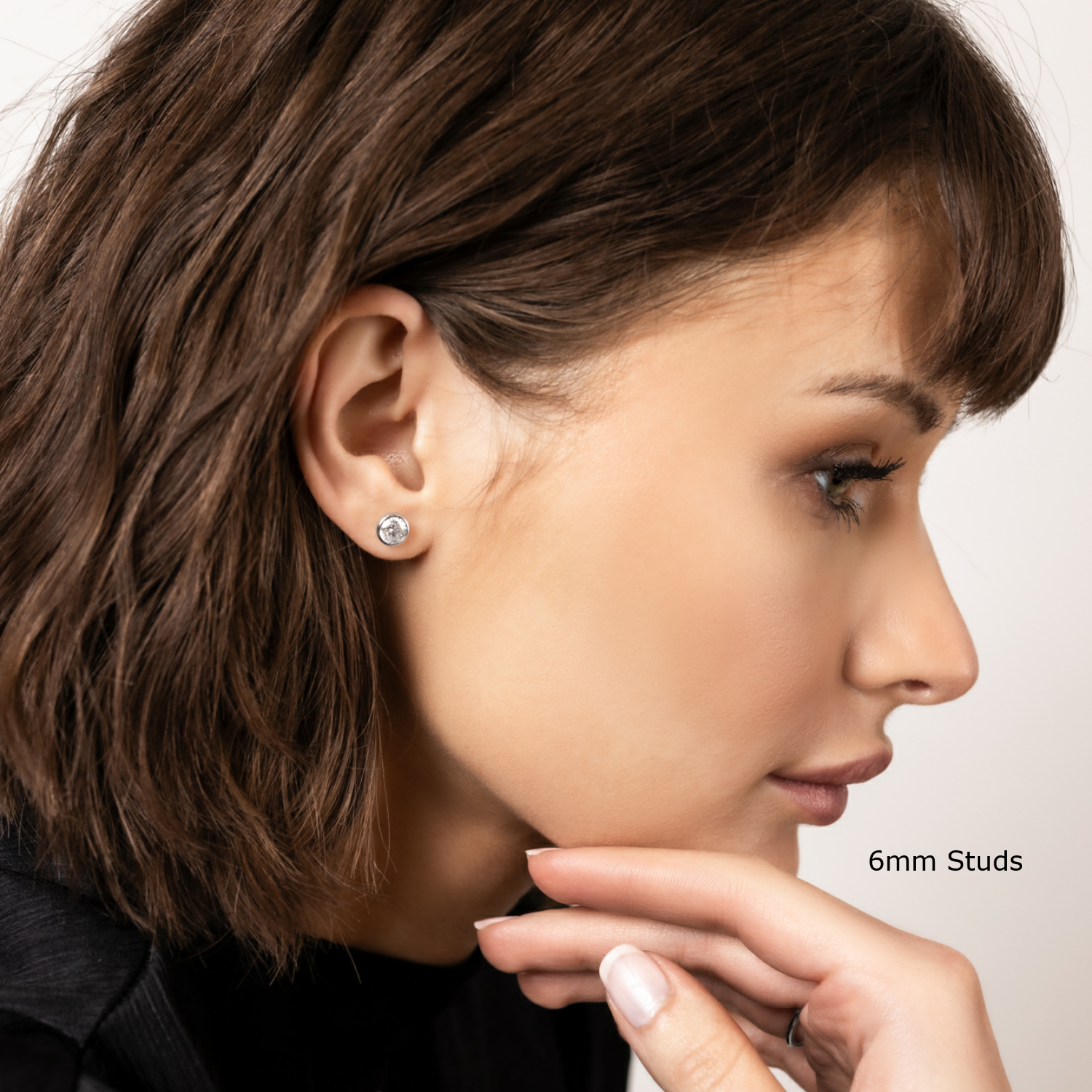 Bezel-Set Round Moissanite Stud Earrings