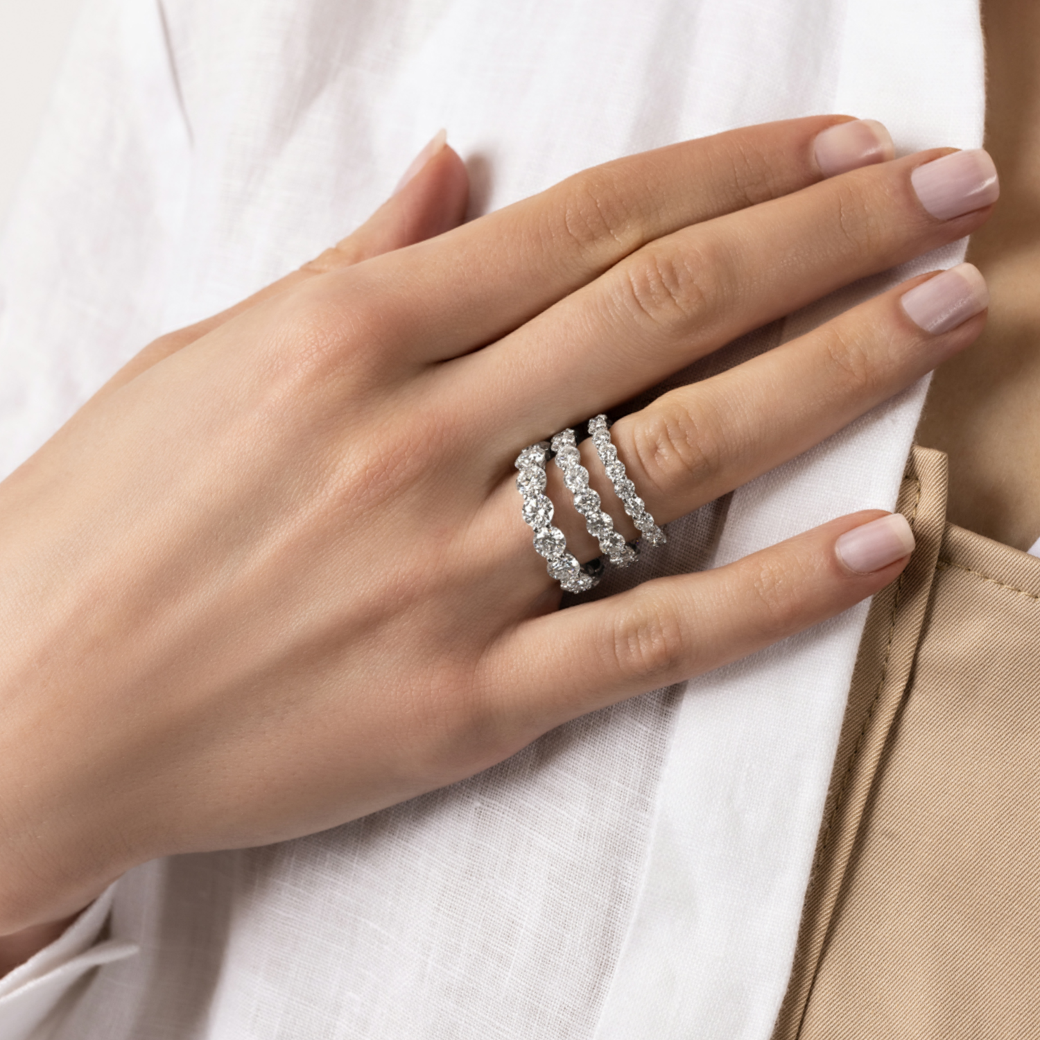Round Eternity Band Ring CZ